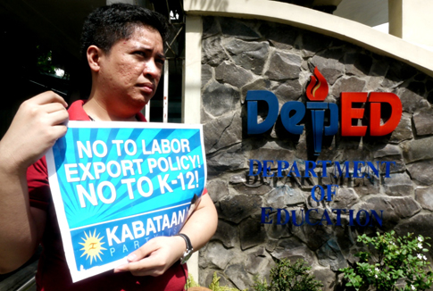 Kabataan Party-list once again expressed its criticism of the K-12 program. (Pher Pasion)