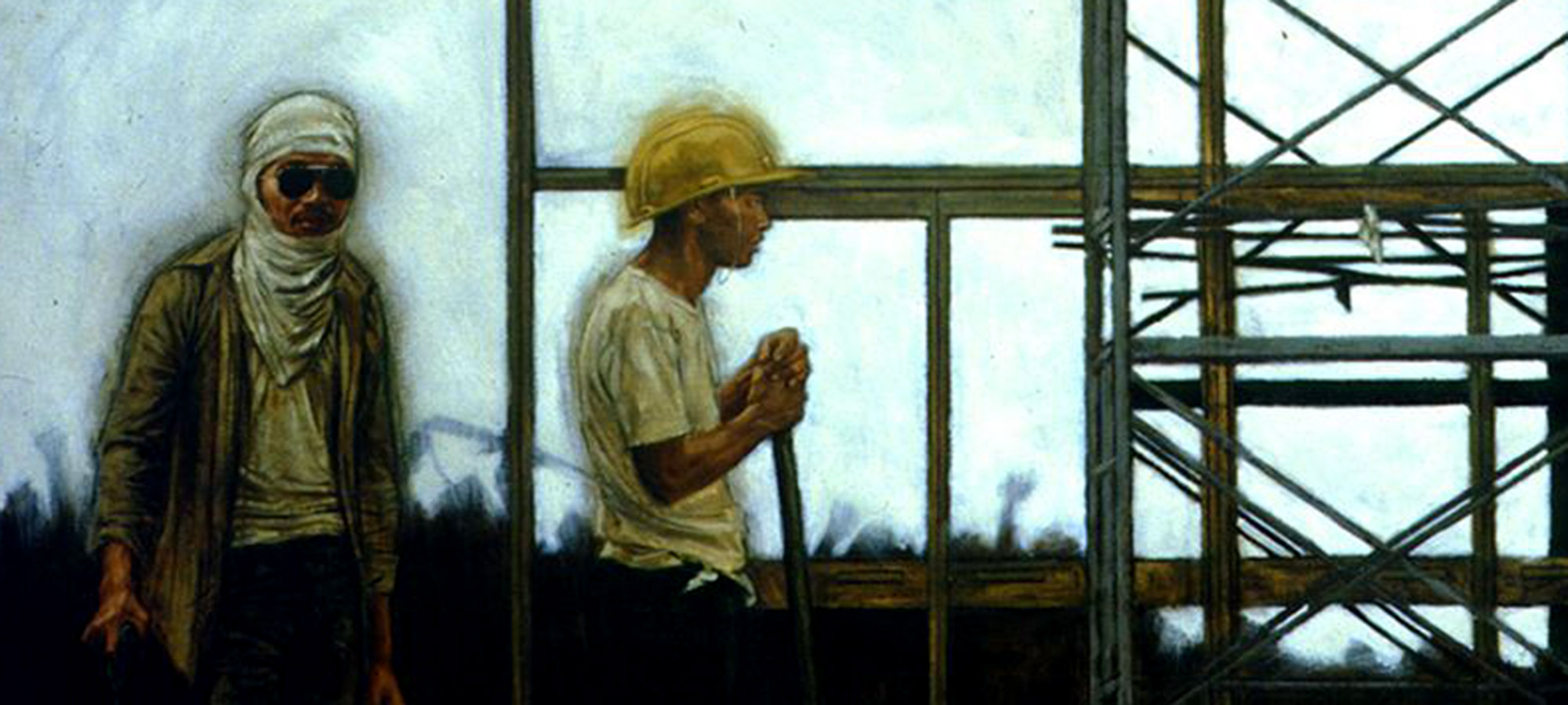 Detalye mula sa Bulong na Umaalingawngaw (1983, oil on canvas) ni Antipas Delotavo