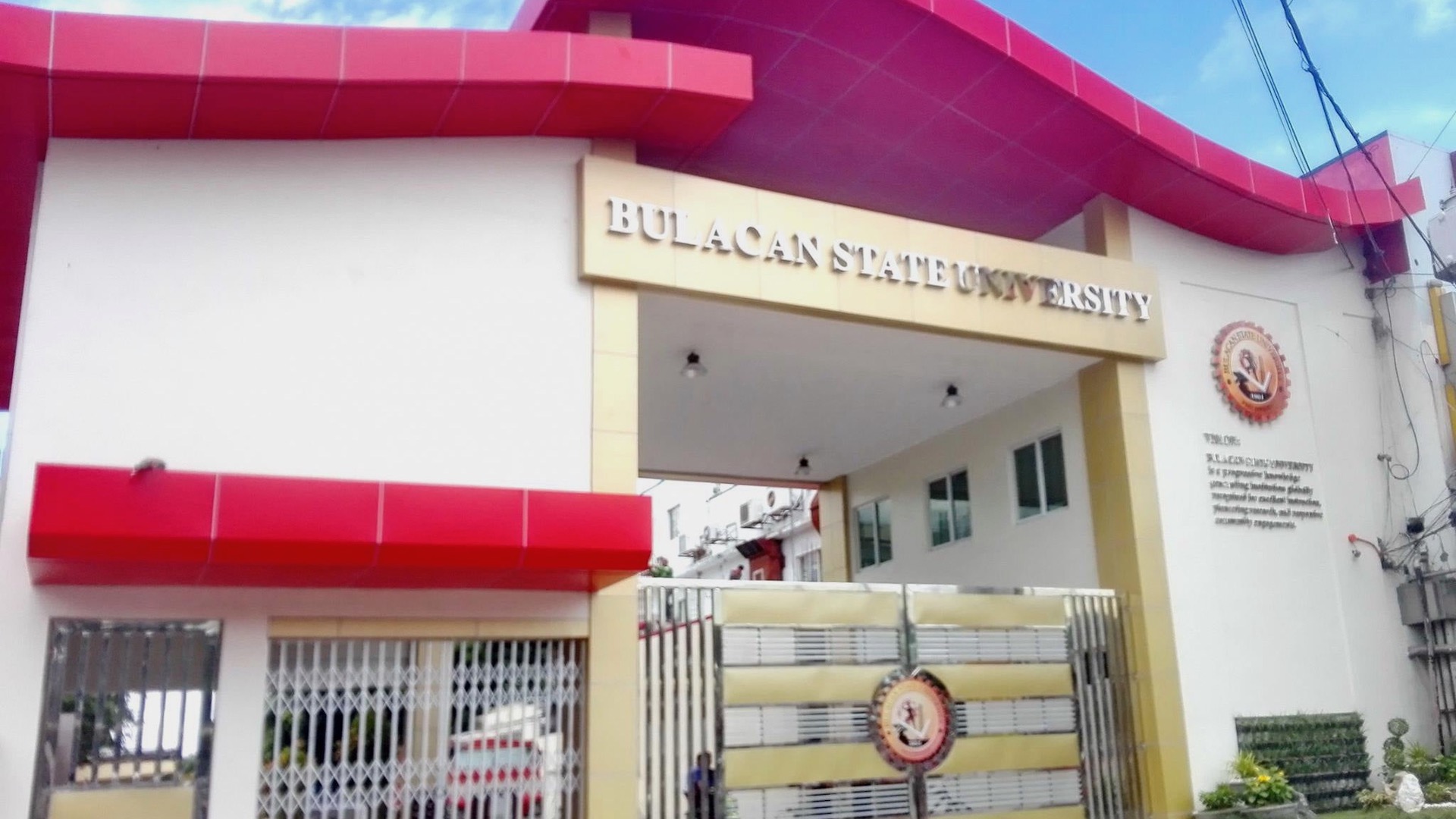 Photo of Bulacan State University Main Gate in Malolos, Bulacan.